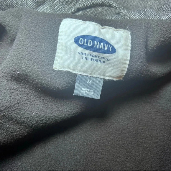 Old Navy Puffer Vest Quilted Sleeveless Jacket Gray Herringbone Size M - Picture 3 of 7